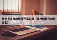 苏州有实力的软件开发公司（苏州的软件公司排名）