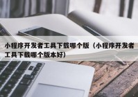 小程序开发者工具下载哪个版（小程序开发者工具下载哪个版本好）