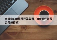 有哪些app软件开发公司（app软件开发公司排行榜）