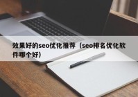 效果好的seo优化推荐（seo排名优化软件哪个好）