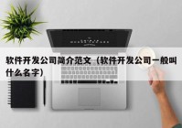 软件开发公司简介范文（软件开发公司一般叫什么名字）