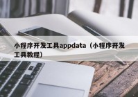 小程序开发工具appdata（小程序开发工具教程）