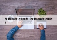 专业seo优化有哪些（专业sem优化服务）