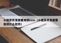 小程序开发需要用到ssm（小程序开发需要用到什么软件）