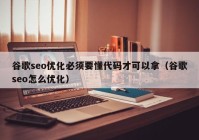 谷歌seo优化必须要懂代码才可以拿（谷歌seo怎么优化）