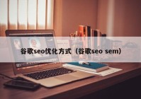 谷歌seo优化方式（谷歌seo sem）